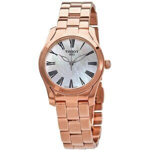 NWT Authentic Tissot T-Wave Quartz White Mother of Pearl Dial Women's Watch